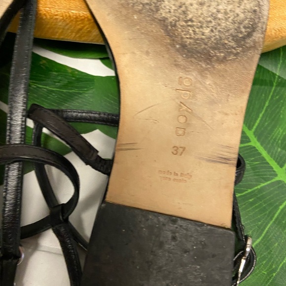 Aeyde Black Leather Ella Toe Post Sandals Sz:37 - Picture 6 of 8